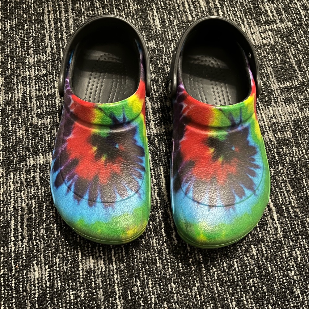 Tie dye crocs